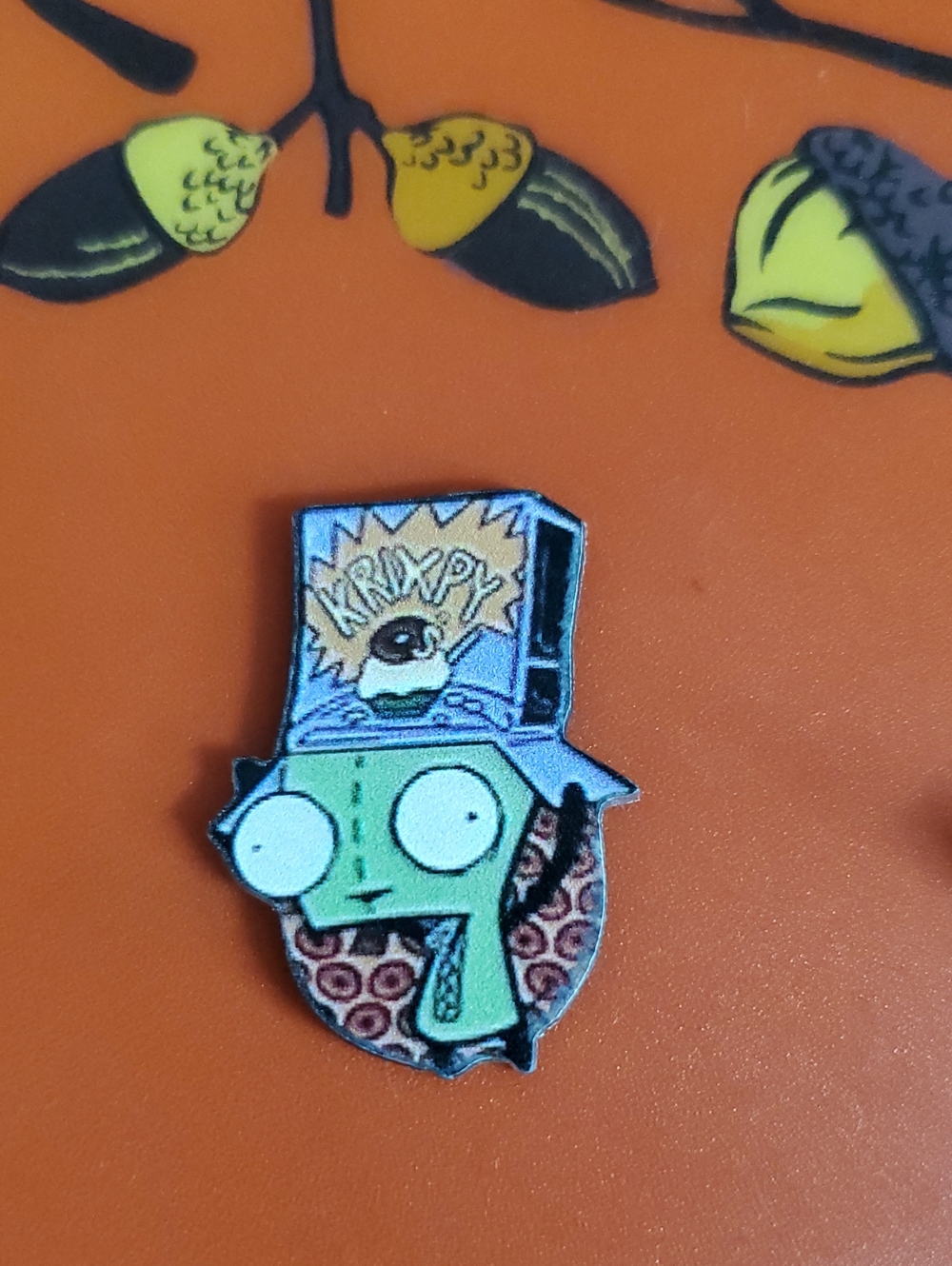 Gir Cereal Acrylic Pin with 'KRIXPY' Hat